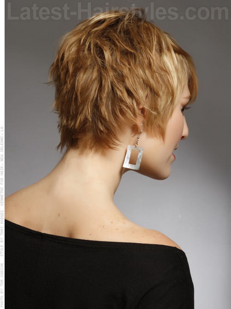 Blonde Textured Beachy Pixie Short Haircut Back View. How To Style: 1 ...