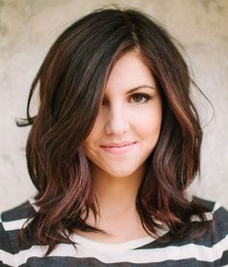 Dark brown medium length hairstyles