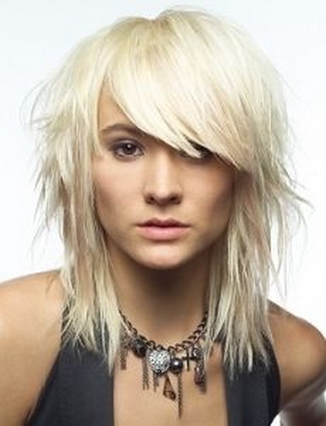  Hair. platinum blonde medium haircuts rocker layered hairstyles long