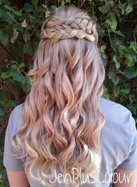 homecoming hairstyles half up half down with braids prom
