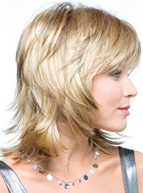 Layered medium hairstyles