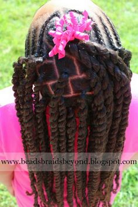 braided hairstyle back view African American little girls