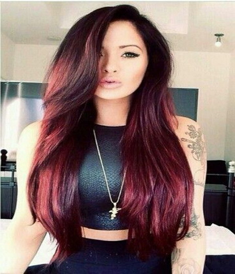 Long Red Color Hairstyle 2014 2015