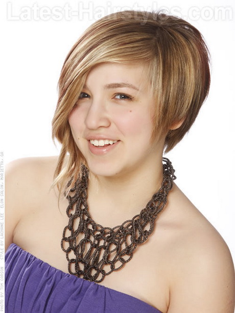 One side is a short haircut and it transitions into a long angled bob ...