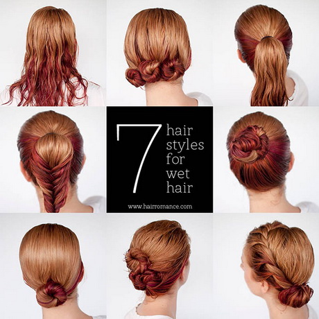 Hair Romance â€" 7 hairstyle tutorials you can do in wet hair