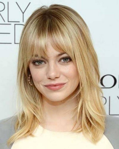 Emma Stone Bangs Medium Length Hair