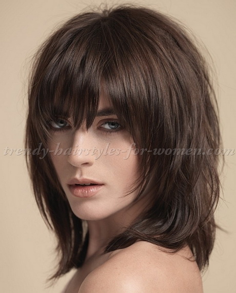 layered haircut with bangs