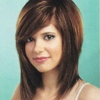 Medium hairstyles with side swept bangs
