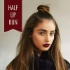 Hair up in a bun