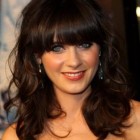 Medium length curly hairstyles with bangs