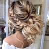 Messy bun wedding hair