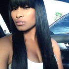 Black weave with bangs